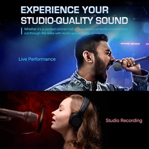CAROL AC-900 XLR Wired Vocal Microphone – Dynamic Supercardioid Mic with Dual-Engine AHNC Noise Cancelling Tech for Singing, Karaoke, Stage & Studio, Includes Mic Clip & 14.8ft XLR Cable - Gray - Image 3