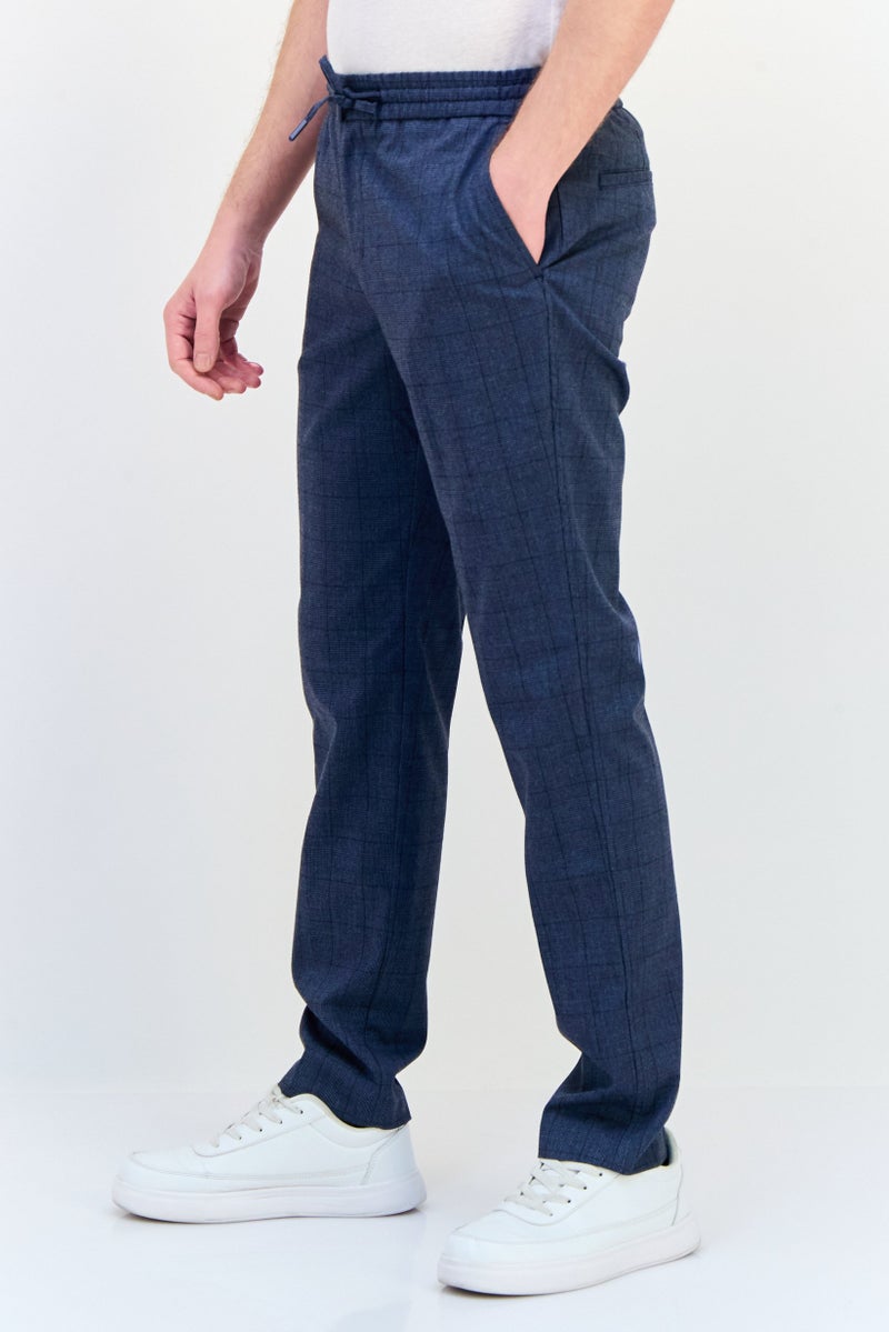 Celio Men Smart Fit checkered Jogger Pants, Dark Grey - Image 2