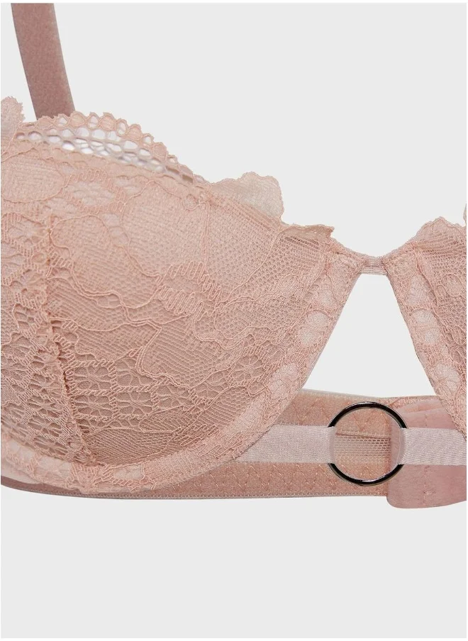 La Senza Ring Detail Lace Balconette Bra