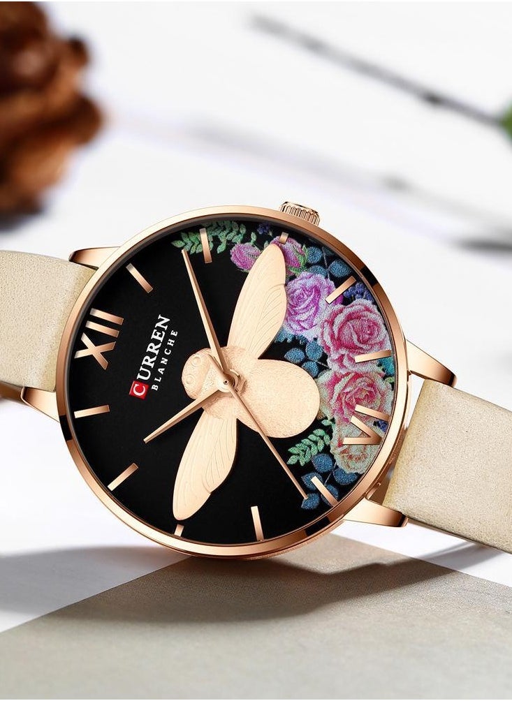 CURREN - CURREN 9061 Stainless Steel Strap Quartz Watch for Women-Skin - Image 1