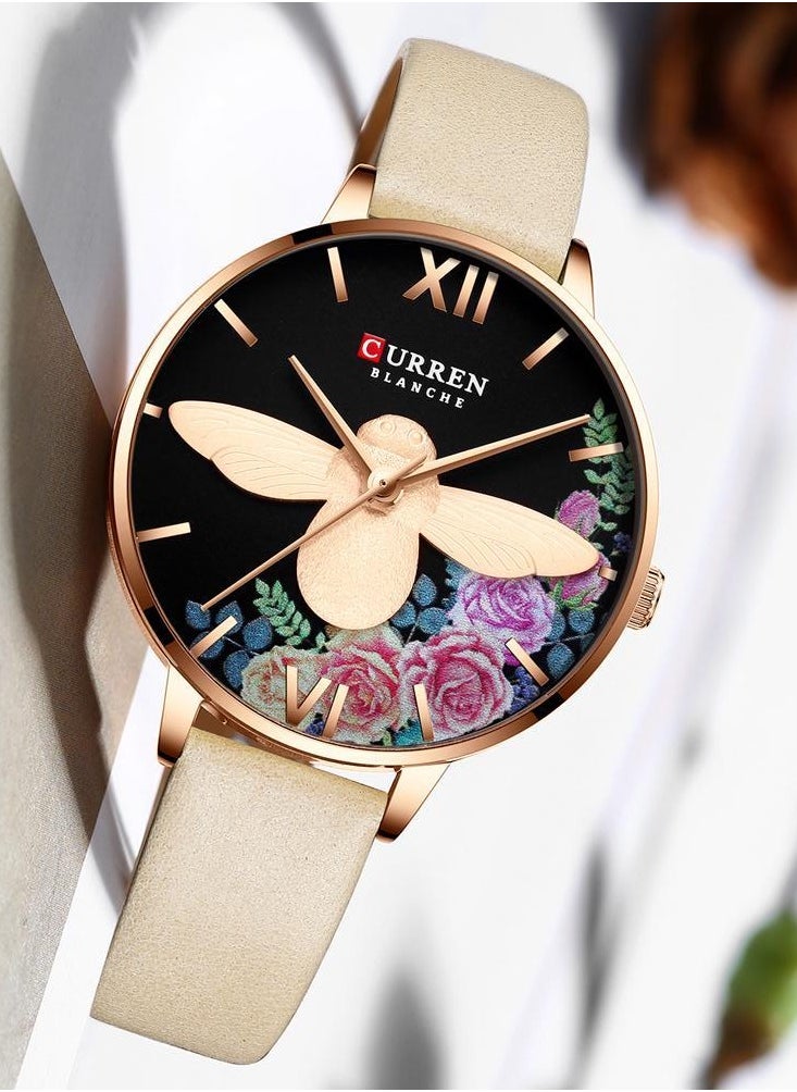 CURREN - CURREN 9061 Stainless Steel Strap Quartz Watch for Women-Skin - Image 1
