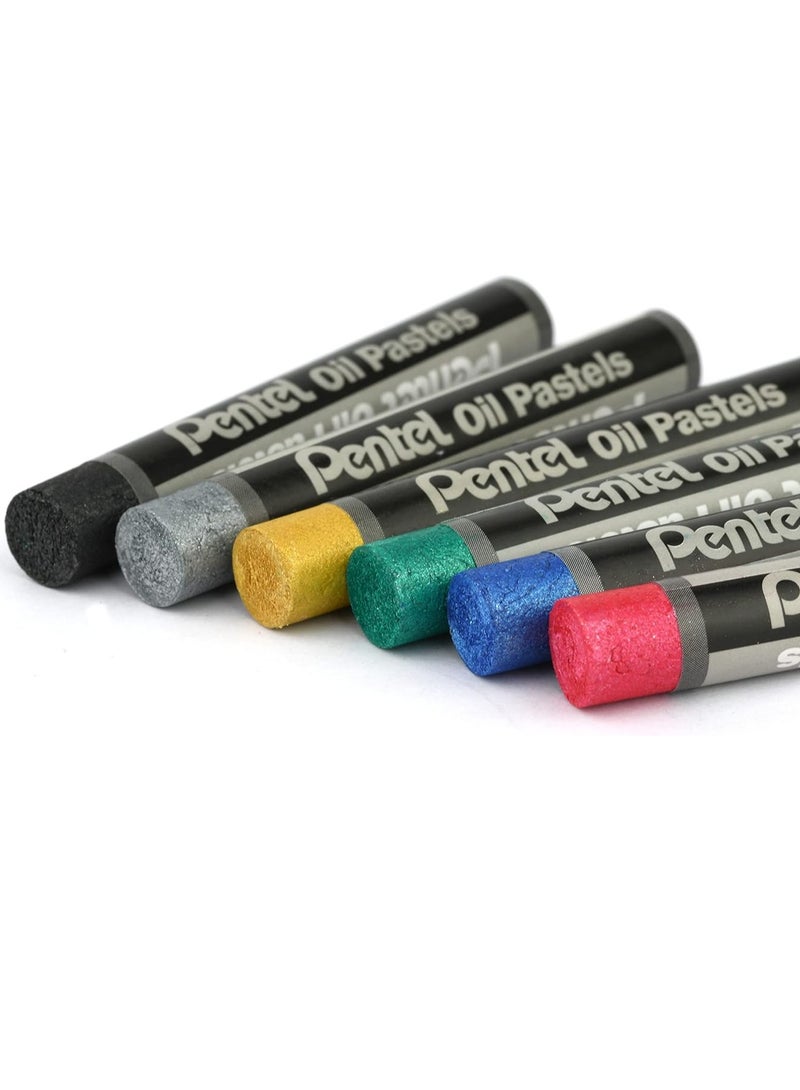 Pentel 6 قطع من ألوان الباستيل الزيتية الفلورية متعددة الألوان - Image 2