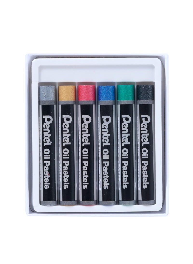 Pentel 6 قطع من ألوان الباستيل الزيتية الفلورية متعددة الألوان - Image 3