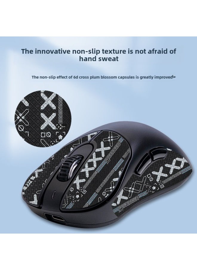Generic - For VAXEE E1 Mouse Anti-slip Stickers E1W Wireless Sweat-absorbent Printing Stickers Palm Stickers Back Stickers Protective Film Stickers-Color: One Black Print - Image 1