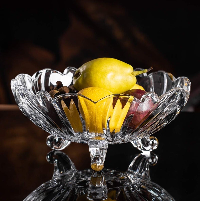 KRIVAL Transparent Fruit Bowl Dining Table Glass Serving and Dinnerware Crystal Touch Designer Vegetables Serving Bowl - Image 5