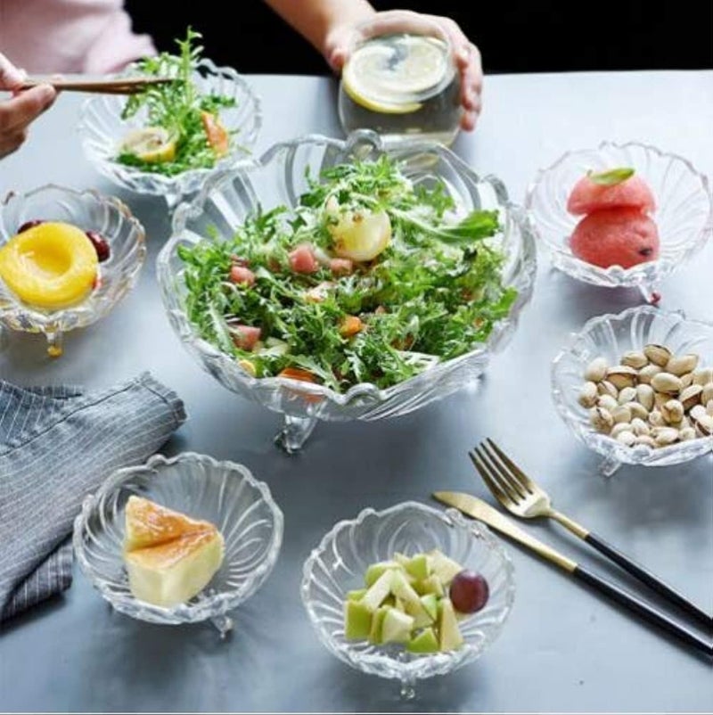 KRIVAL Transparent Fruit Bowl Dining Table Glass Serving and Dinnerware Crystal Touch Designer Vegetables Serving Bowl - Image 4