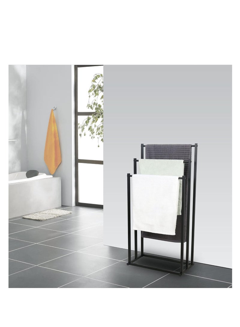 Cool Baby COOLBABY 3 Tier Freestanding Towel Rack, Multifunctional Drying Stand with 3 Bars, Metal Towel Holder for Bathroom, Bedroom, Pool, Laundry Room (Black)  - Image 5