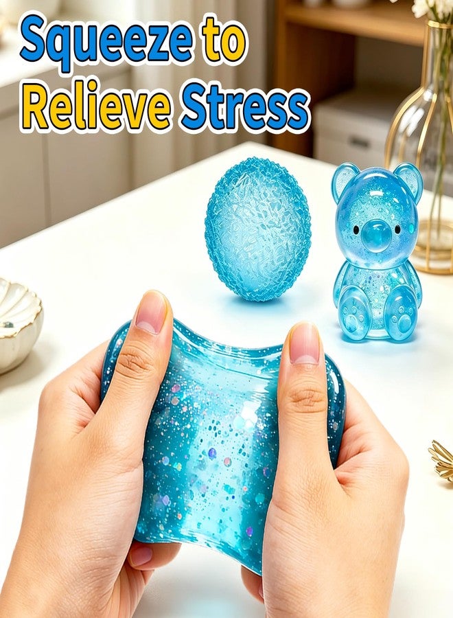 QETRABONE 3 Pcs Stress Balls Fidget Toys, Blue Stress Cube Slow Rising, Squeeze Toys for Adults, Classroom Prizes, Christmas, Party Favors, Stocking Stuffers - Image 5