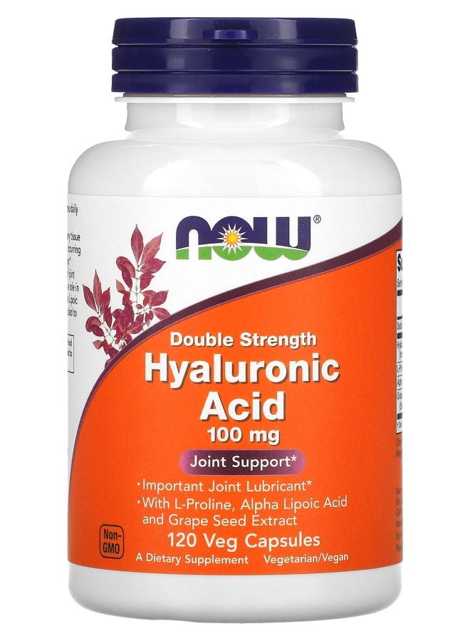 now Hyaluronic Acid Double Strength 100 mg 120 Veg Capsules