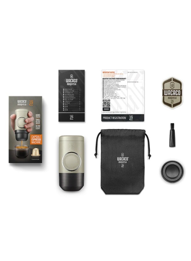 WACACO MINIPRESSO NS2 - Portable Espresso Machine for Coffee Capsules - Beige  - Image 4