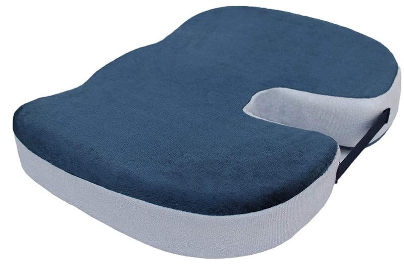 DEBIK ® | Orthopedic Coccyx Seat Cushion for Tailbone, Sciatica, Lower Back Pain Relief Contoured Cushion for Office,Home,Chair, Wheelchair - Weight Upto 100 kg (45 X 36 X 8CM) (Blue-Grey) - Image 3