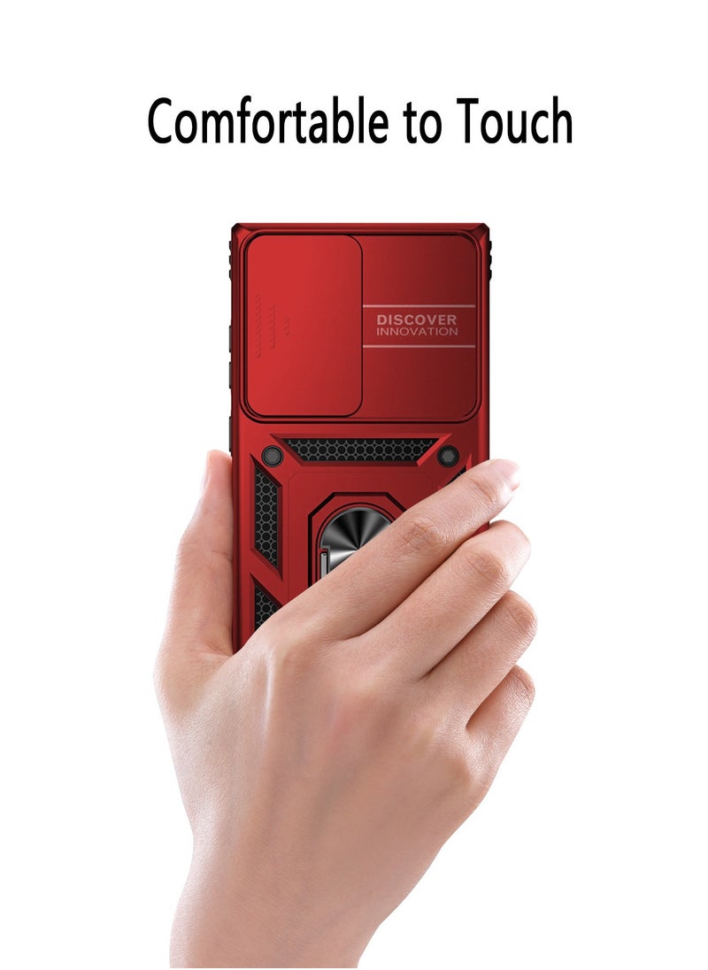 X-level - Samsung Galaxy S24 Ultra Case Cover Shockproof Anti-Drop Protection Built-in Slide Anti-Scratch Camera Lens Back Cover 360 Degree Rotating Ring Kickstand Phone Shell Accessory - Image 1