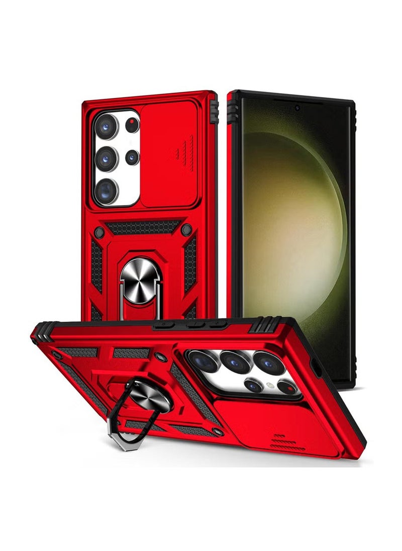X-level - Samsung Galaxy S24 Ultra Case Cover Shockproof Anti-Drop Protection Built-in Slide Anti-Scratch Camera Lens Back Cover 360 Degree Rotating Ring Kickstand Phone Shell Accessory - Image 1