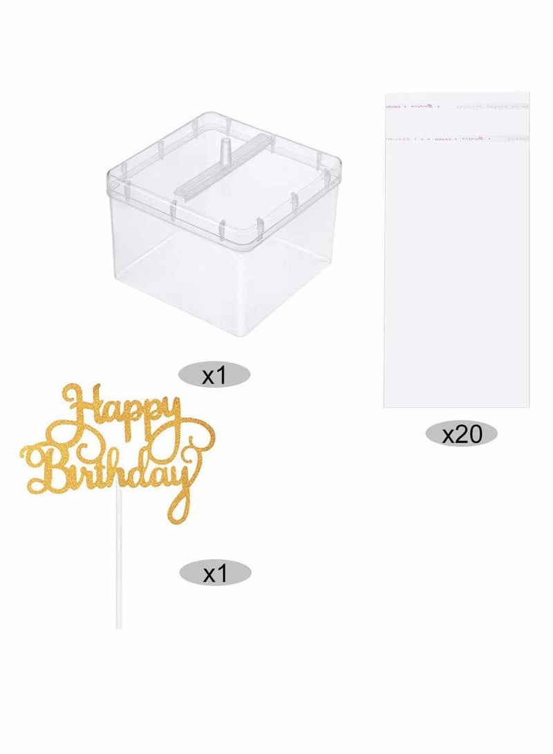 Excefore Cake Money Box, Money Pulling Cake Making Mold, Money Cake Dispenser Box, Cake Money Kit With Happy Birthday Cake Topper Cake Money Box for Birthday Graduation Party Cake Decoration - Image 2