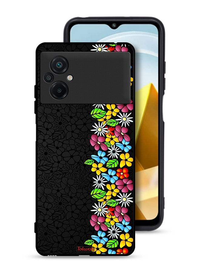 Tolwak Xiaomi Poco M5 4G Protective Case Cover Flowers Line - Image 1
