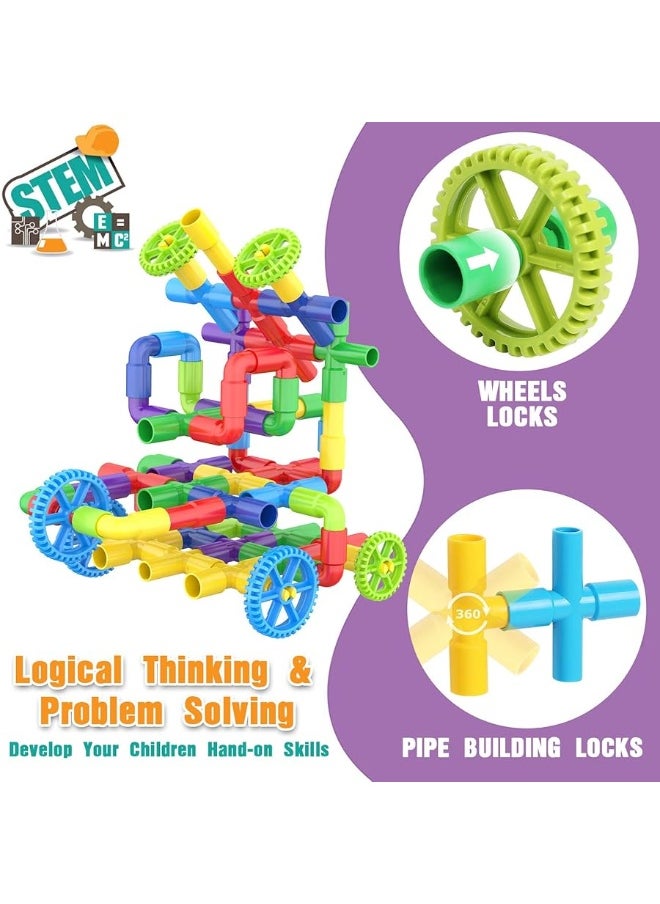 EP EXERCISE N PLAY EP EXERCISE N PLAY Kids STEM Educational Toys Creative Tube Locks Construction Kit Pipe Building Sets Preschool Learning Toys, Present Gift for Kids Boys and Girls 3+, 250 Pieces  - Image 5