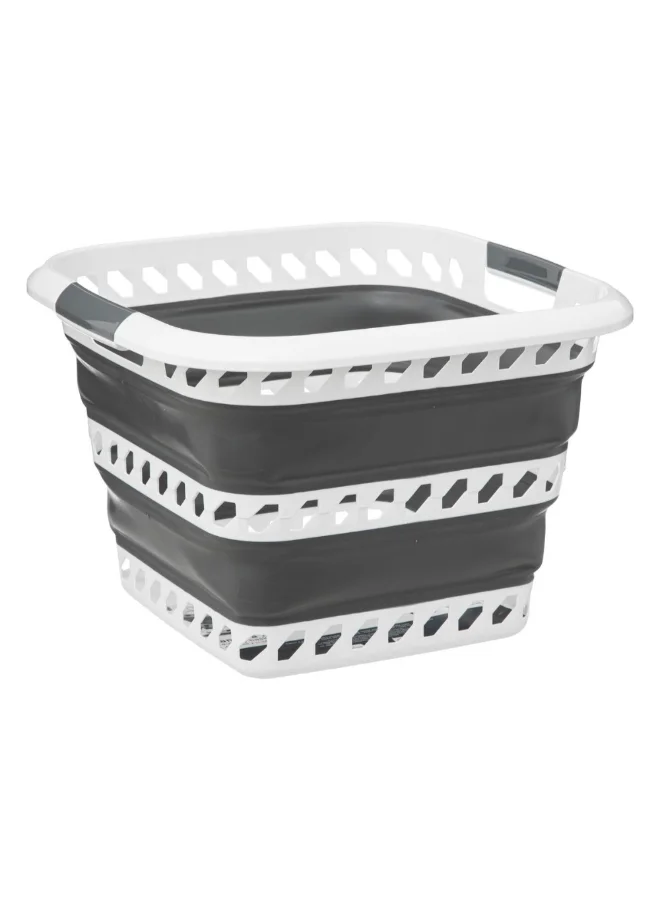 Five Simply Smart Foldable Laundry Basket White and Grey 40 L 186192