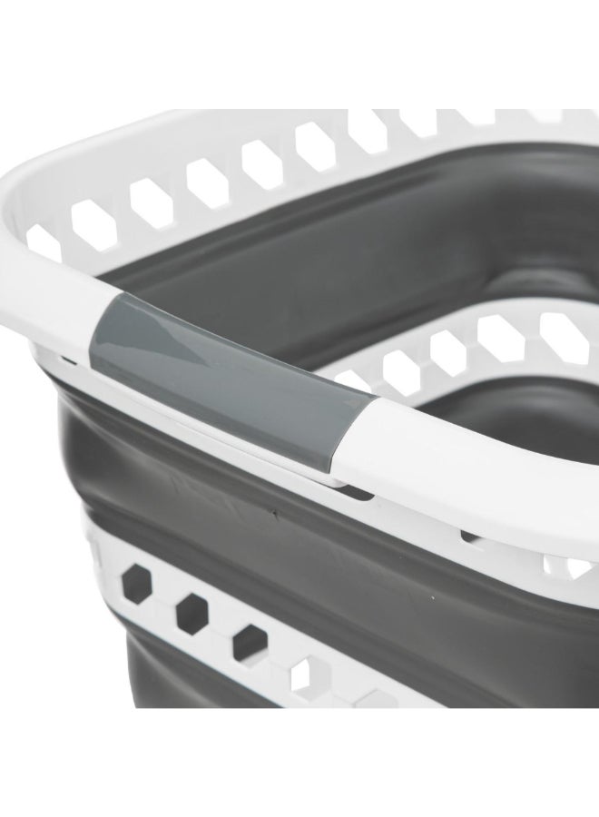 Five Simply Smart Foldable Laundry Basket White and Grey 40 L 186192 - Image 5