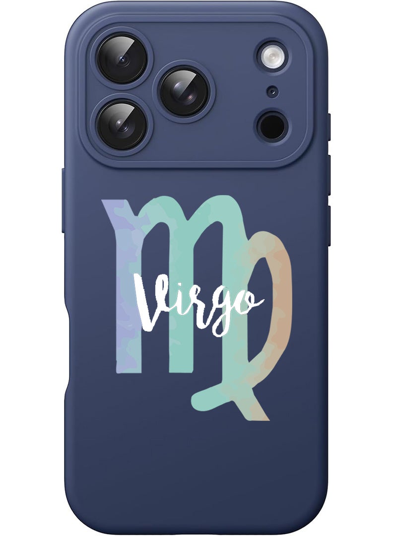 Theodor Protective Slim Fit Case Liquid Silicone Cover with Full Body Protection Anti-Scratch Shockproof Case For Apple iPhone 17 Pro Max (Blue) Virgo - Image 1