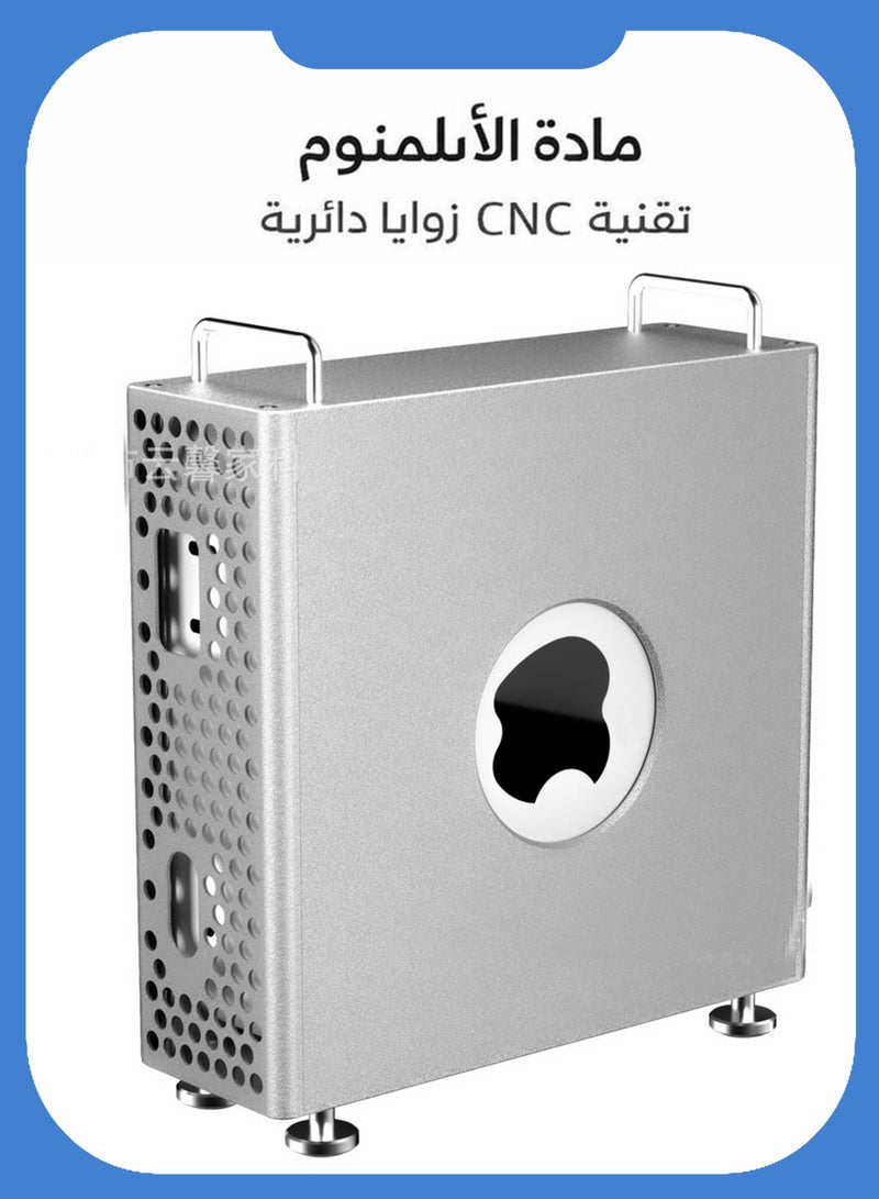 Squarecircle Premium Aluminum Vertical Stand Case for Mac mini M4 / M4 Pro – Enhanced Cooling, Metal Protective Chassis - Image 1