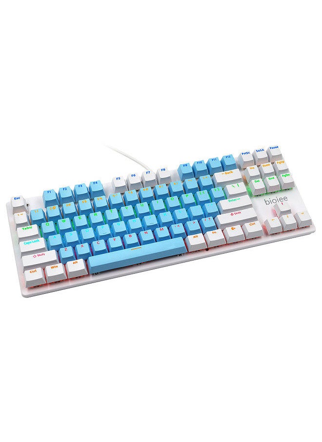 Generic - Wired 87-Key Mechanical Gaming Keyboard Rainbow Backlit Keyboard For Windows PC Laptop for Game and Office - Image 1