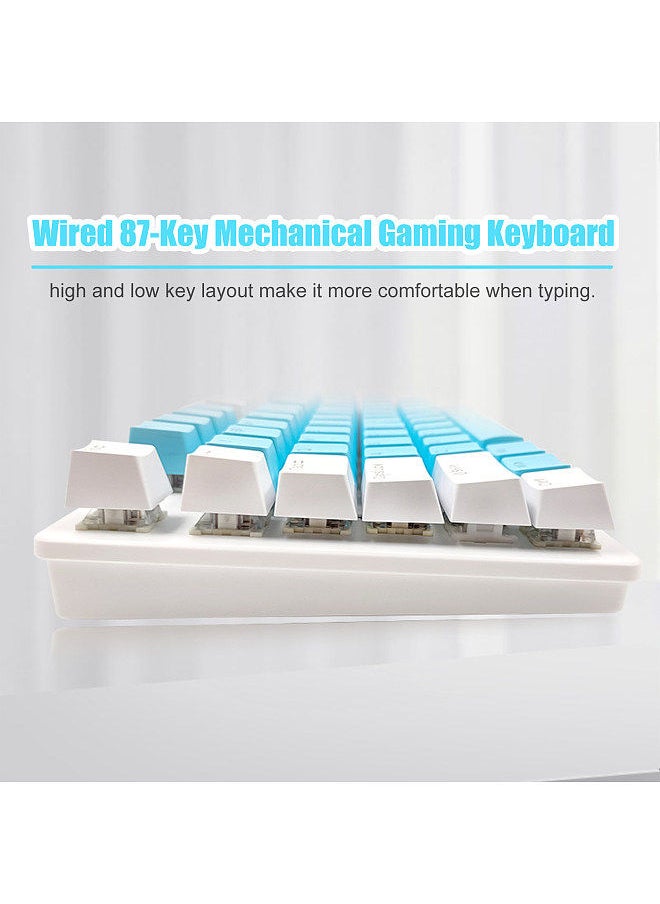 Generic - Wired 87-Key Mechanical Gaming Keyboard Rainbow Backlit Keyboard For Windows PC Laptop for Game and Office - Image 1