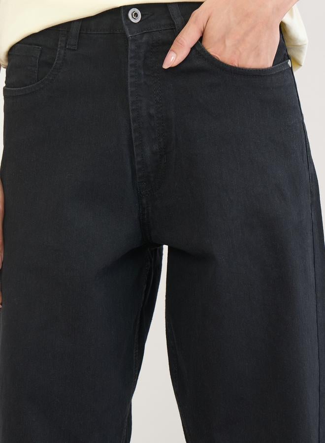 Styli Mid Rise Enzyme Washed Barrel Fit Jeans - Image 3