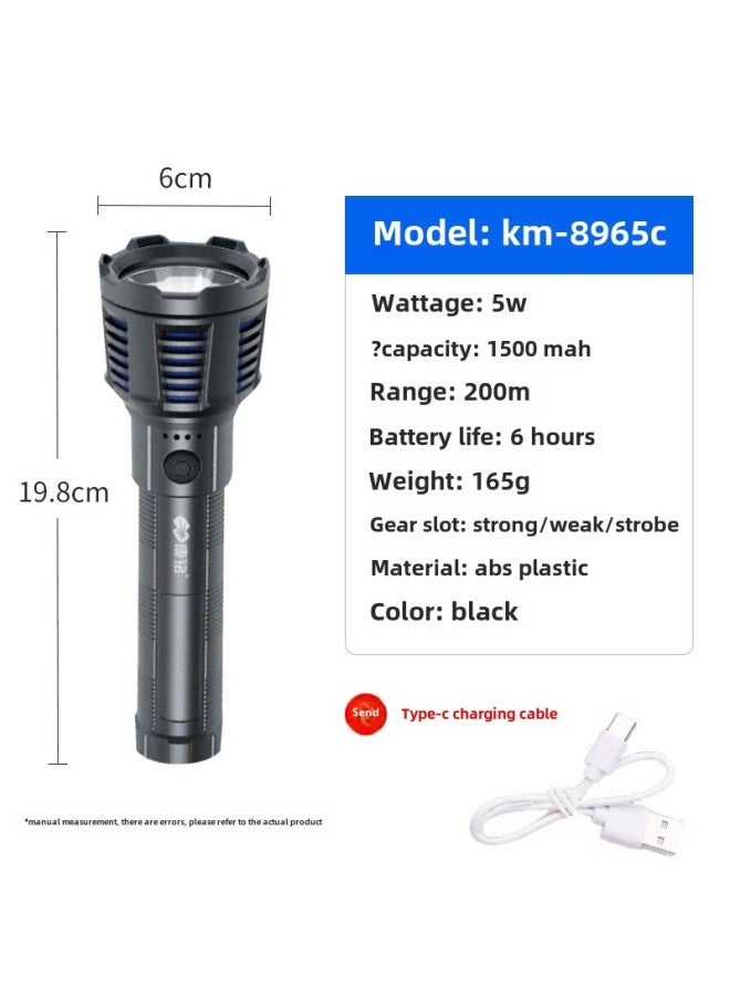 Kangming 8951 Flashlight Mini Kids Student Outdoor Home Lighting LED Rechargeable Plastic Flashlight-Product Specifications:Flashlight 8965c (lithium Battery)  - Image 1