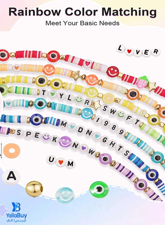 YallaBuy Bracelet Making Kit - Jewelry Making Supplies with Alphabet Letter Beads A-Z & 18 Colors Small Pony Beads for DIY Crafts & Gifts - Image 4
