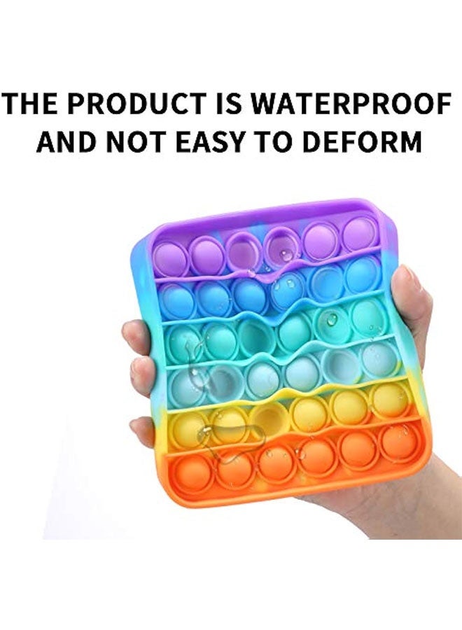 2 Packs Pop Fidget Sensory Toys, Autism Special Needs Stress Relief Silicone Pressure Relieving, Round and Square Squeeze Toys for Kids Children Adults (Set of 2) - Image 5