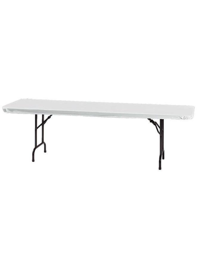 CREATIVE CONVERTING - Banquet Table Cover Plain Classic White Stay Put Tablecover One Size - Image 1
