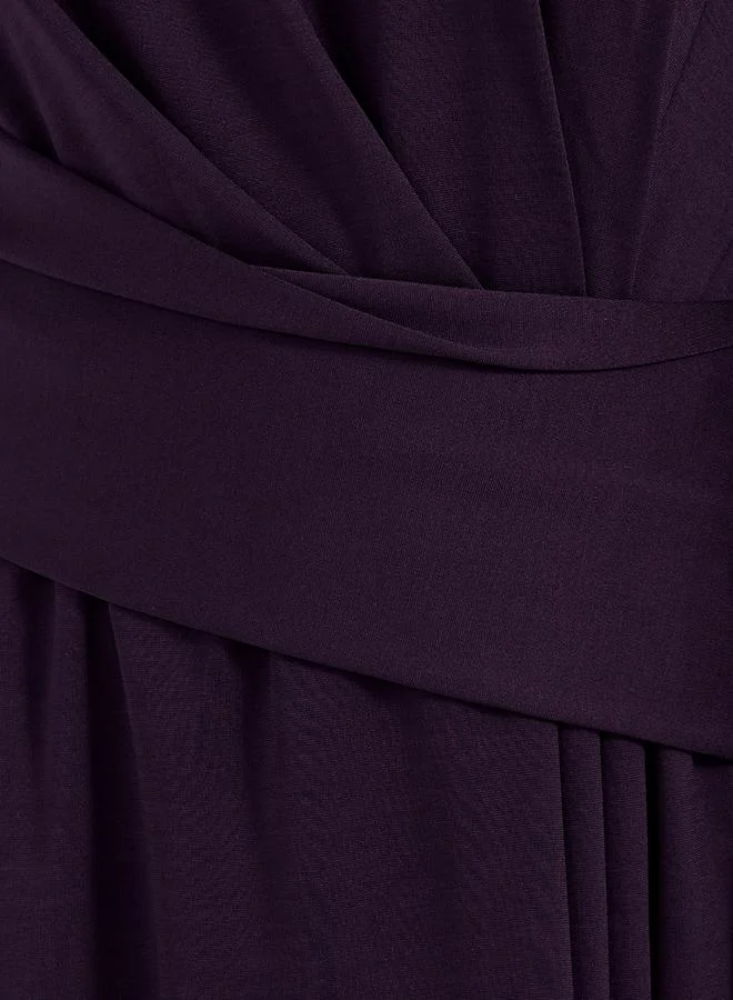 Styli One Shoulder Cape Sleeve A-Line Maxi Dress