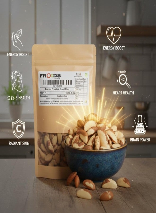 cartup Froods Jumbo Brazil Nuts, High Selenium Superfood for Thyroid, Immunity & Energy | Premium, Whole, Raw Dry Fruits & Healthy Snack - 100g - Image 4