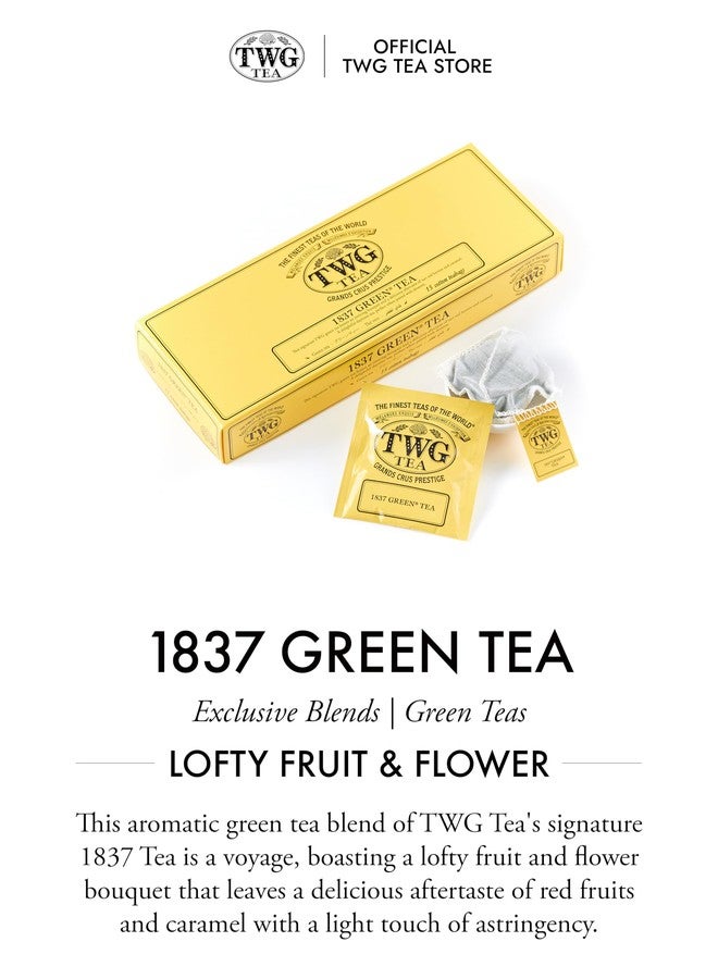 TWG Tea | 1837 Green Tea | Green Tea | Strawberry & Caramel | 15 Hand Sewn Cotton Teabags | Gift Set - Image 3