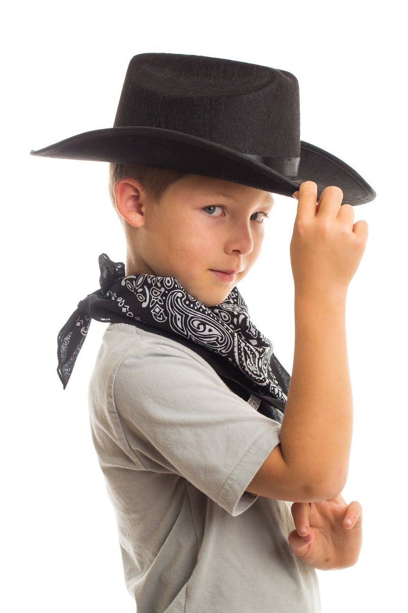 Aeromax Junior Cowboy Hat with Bandanna, Black - Image 3