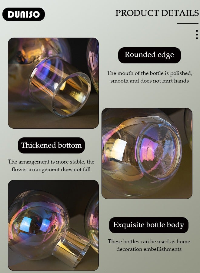 DUNISO Creative Clear Glass Vase Craft Aesthetic Decorative Small Flower Vase Hydroponic Plant Desktop Ornament Modern Irregularity Vase for Flowers Rose Home and Office - Image 2