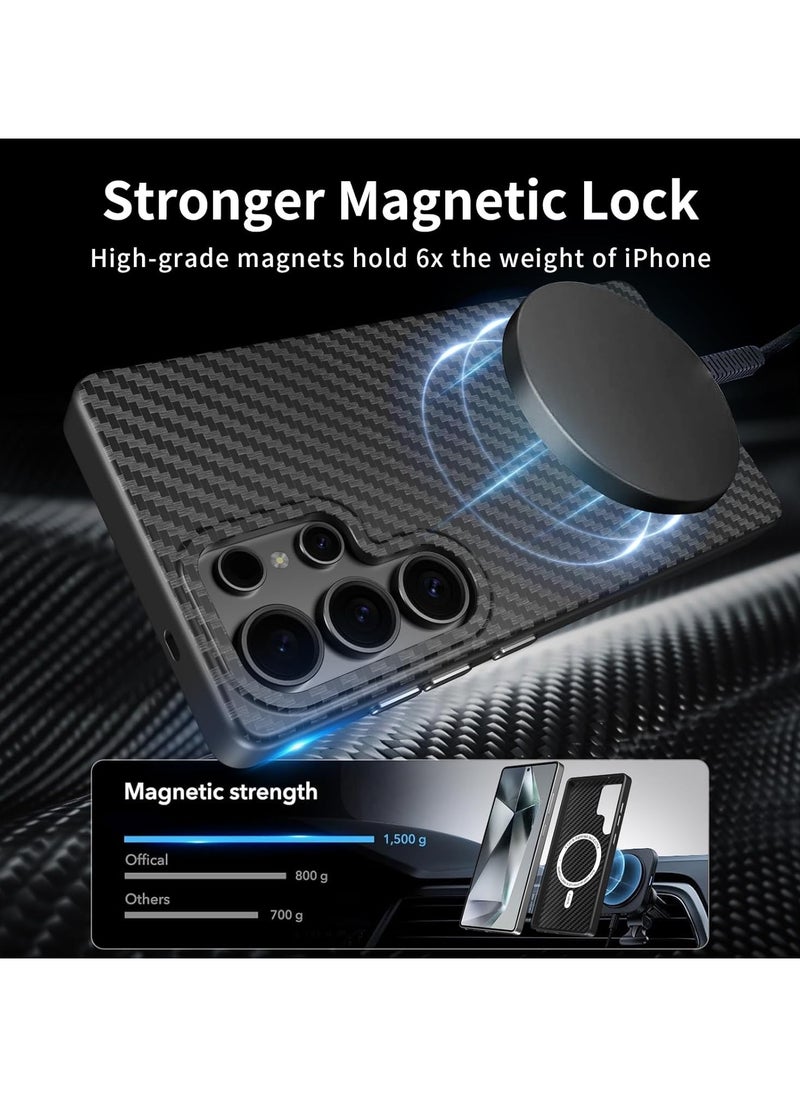 X-level - Magnetic Aramid Fiber Case for Samsung Galaxy S25 Ultra (2025), Slim & Lightweight Carbon Fiber Design, MagSafe-Compatible Durable Protective Cover - Image 1