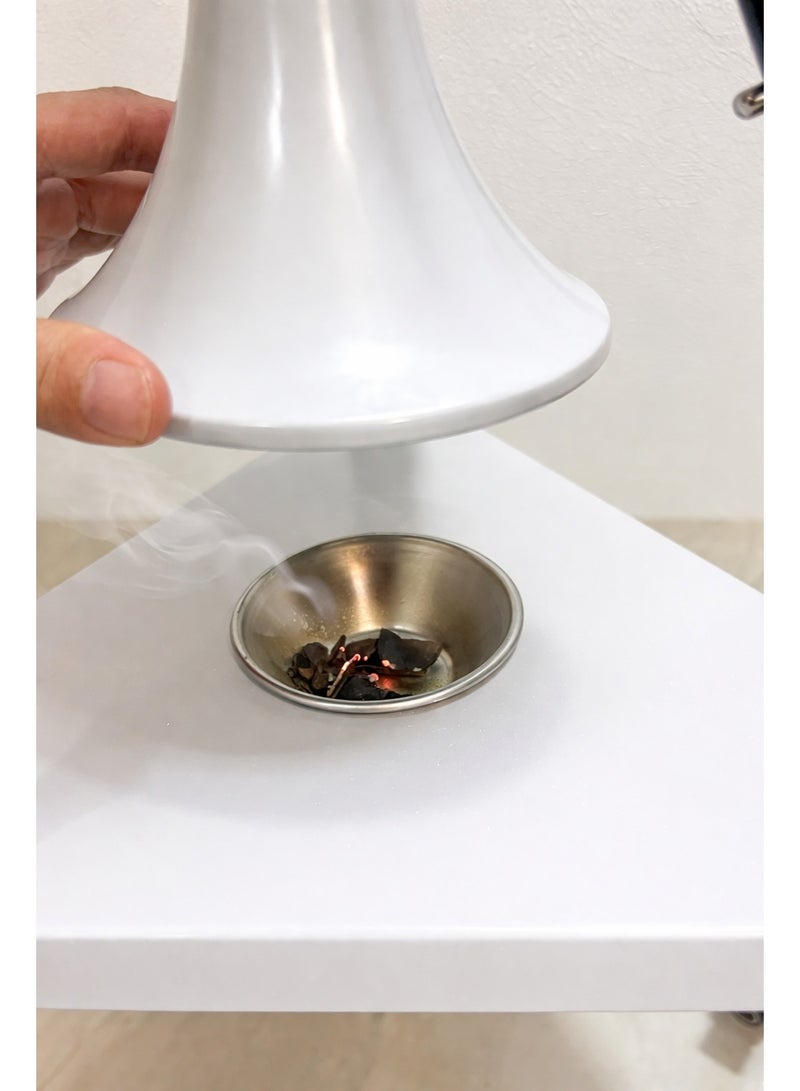 BLOOMING TIME Sturdy Clothes Incense bakhoor Burner Stand, Alloy Steel Hanger with cloth Hooks and Ventilation Holes for Aromatic bukhoor Steaming, Elegant and Sturdy Organizer for Home, Office and Hotels - Image 3