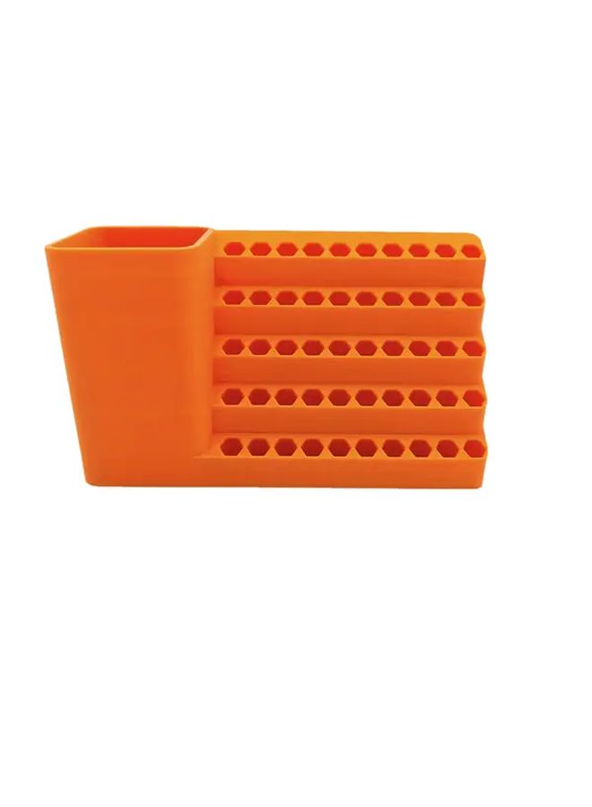 Orange 50 Hole Drill Bit Holder Organizer For 6 35mm Hex Shank Bits Tool Storage Box - Image 1
