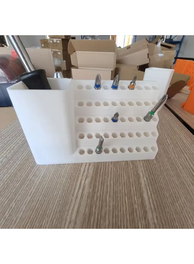 Orange 50 Hole Drill Bit Holder Organizer For 6 35mm Hex Shank Bits Tool Storage Box - Image 5