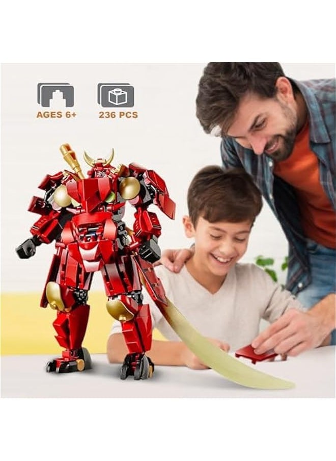 Generic - Samurai Mech Warrior Model Building Sets, Robot with Long Swords and Openable Cockpits Building Blocks Toy Set, 236 Pieces Creative Collectible Gift for Adults Man Teens Boys 6+ - Image 1