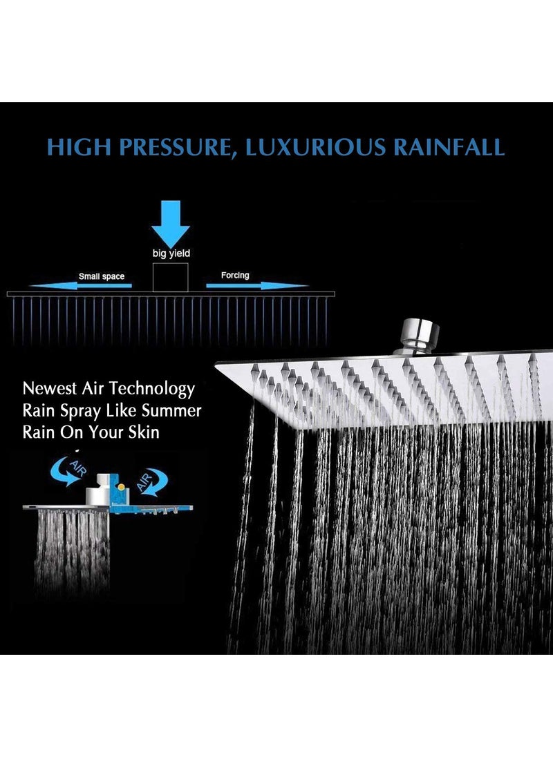 AMJ - AMJ® 8x8 (8Inch) Stainless Steel UltraSlim Square Rain Shower -PACK OF 2 - Image 1
