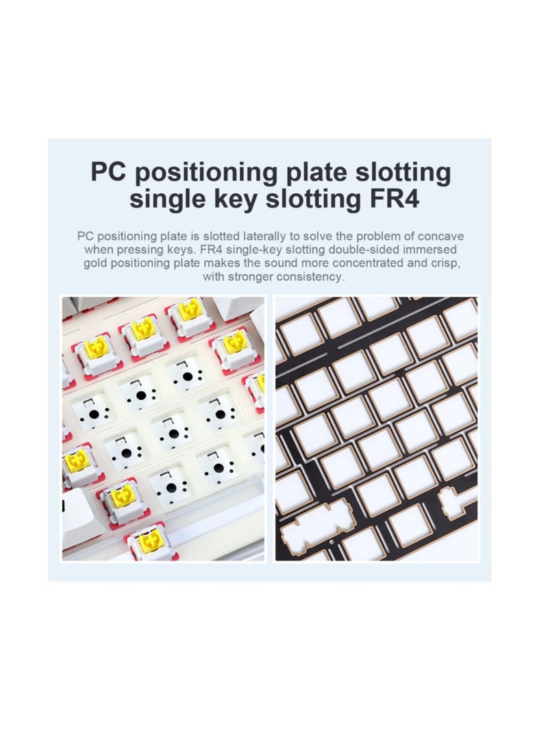 AULA F99 Customized Mechanical Keyboard 99 keys The 3 Mode Hot-swap Gasket Structure 8000mAh Battery (Black+Green)