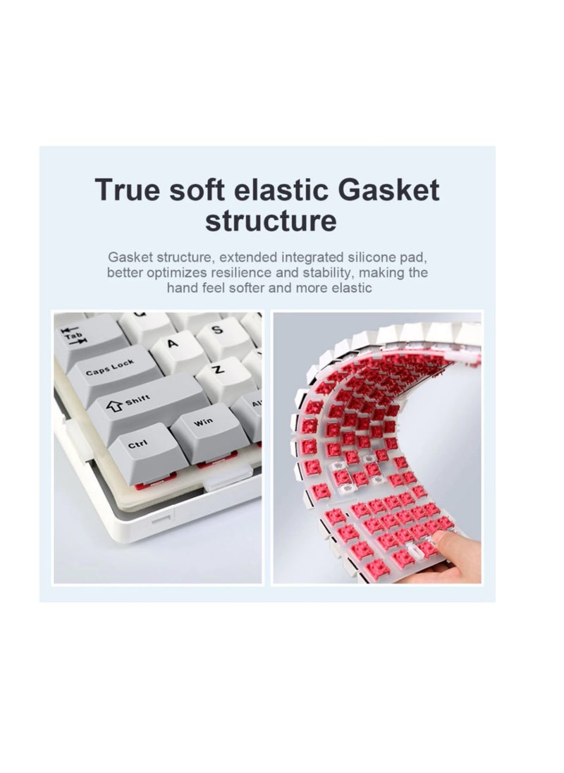 AULA F99 Customized Mechanical Keyboard 99 keys The 3 Mode Hot-swap Gasket Structure 8000mAh Battery (Black+Green)