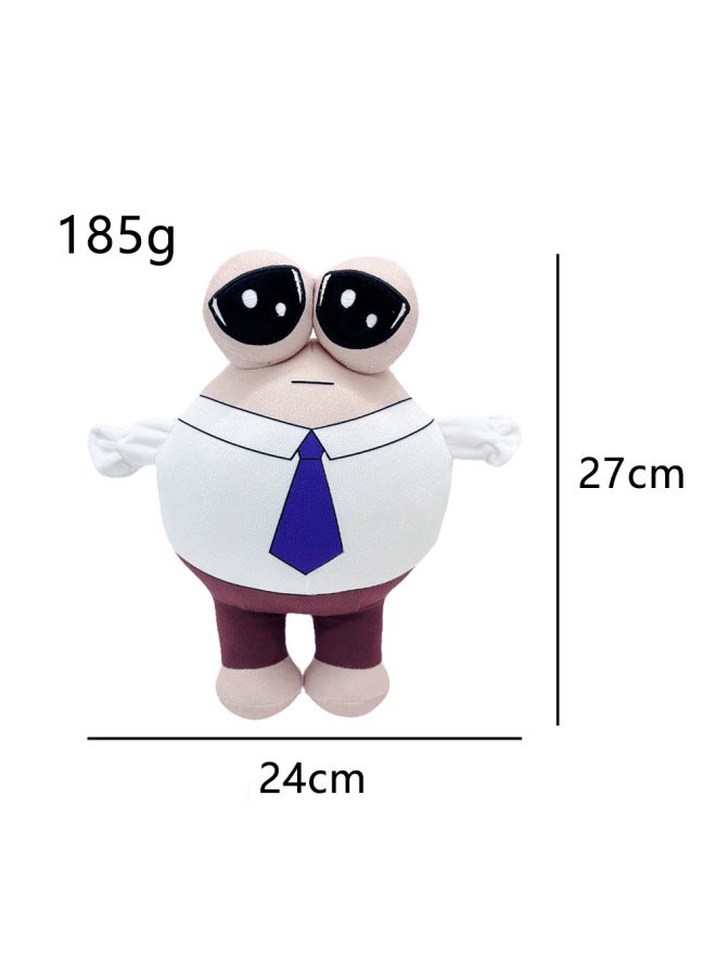 دمية لطيفة لطيفة على شكل دمية My Pet Alien Pou من القطيفة الطرفية - المواصفات: ربطة عنق بيضاء - Image 1