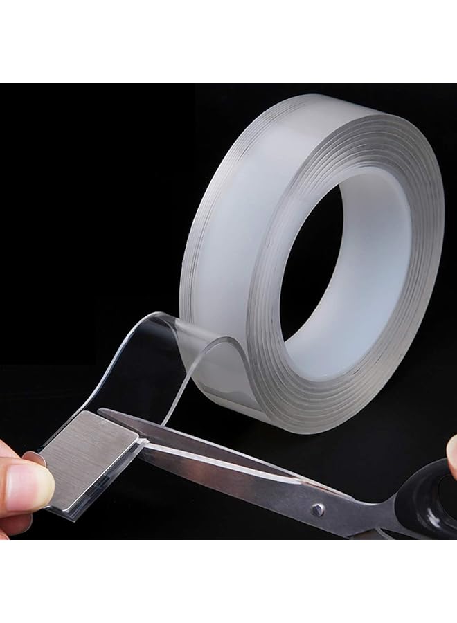 إيروريكس شريط لاصق مزدوج الجوانب قابل للغسل متعدد الأغراض، شريط نانو، شريط جل منزلي وصناعي، شريط سيليكون لاصق قابل لإعادة الاستخدام للجدران والمطبخ والسجاد وتثبيت الصور ولصقها وما إلى ذلك، 2 مم - Image 3