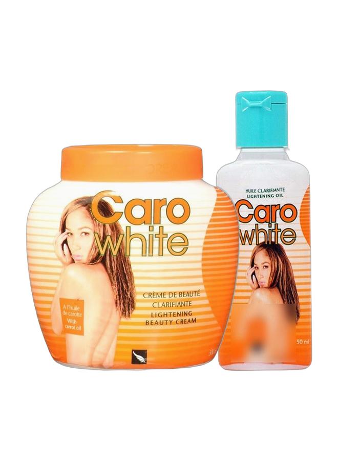 CARO WHITE Lightening Beauty Cream 500ml & Lightening Moisturizer Oil 50mlBundle - Image 1