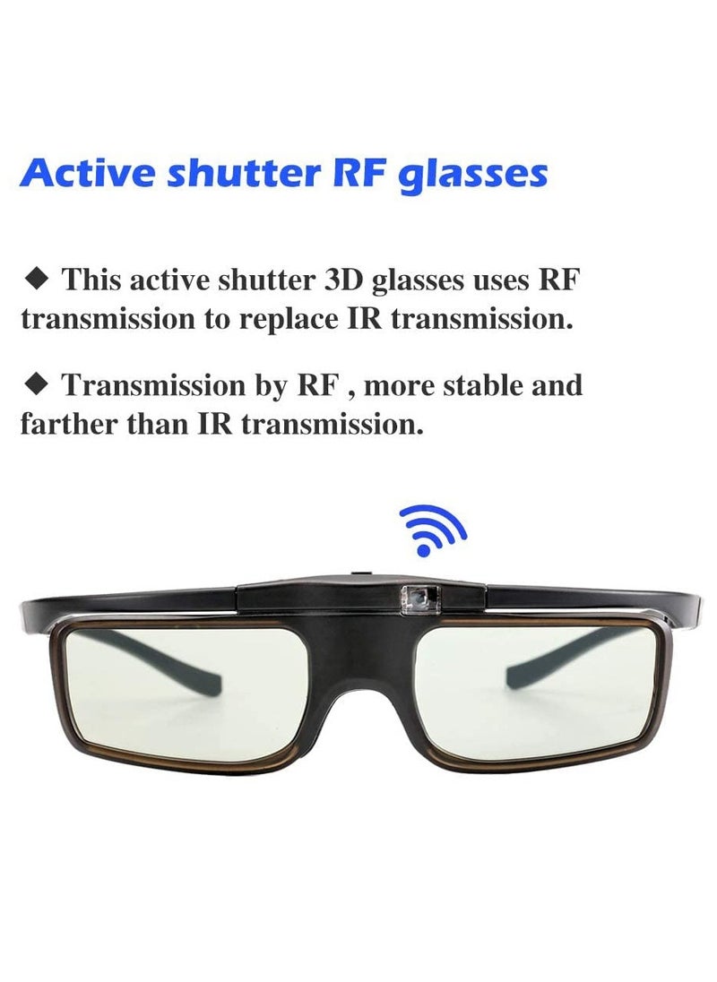 Generic - Rechargeable Active Shutter RF 3D Glasses, DELFINO RF 3D Glasses for Sony Epson Toshiba Sharp, Compatible with TDG-BT500A, SSG-5100GB, AN3DG40 - Image 1