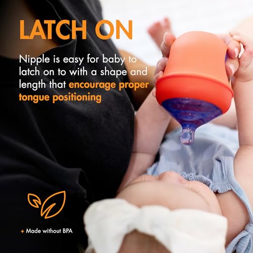 BOON حلمات زجاجات الأطفال من بون نورش بلاتينيوم آمنة للطعام - تدفق سريع - مستلزمات تغذية زجاجات الأطفال تناسب جميع زجاجات بون نورش - ألوان متداخلة - 3 قطع - للأعمار من 6 أشهر وما فوق - Image 2