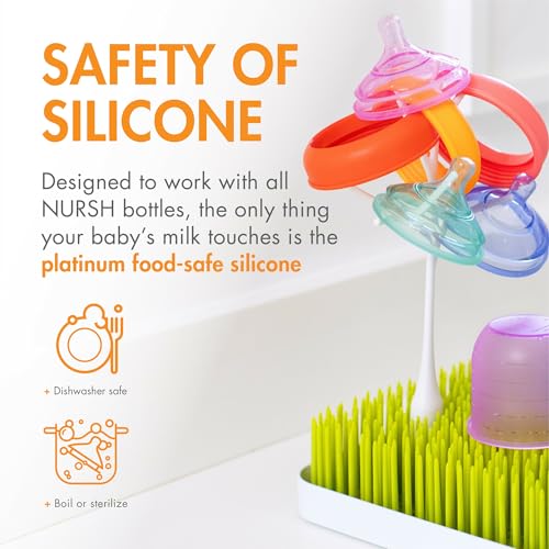 BOON حلمات زجاجات الأطفال من بون نورش بلاتينيوم آمنة للطعام - تدفق سريع - مستلزمات تغذية زجاجات الأطفال تناسب جميع زجاجات بون نورش - ألوان متداخلة - 3 قطع - للأعمار من 6 أشهر وما فوق - Image 4